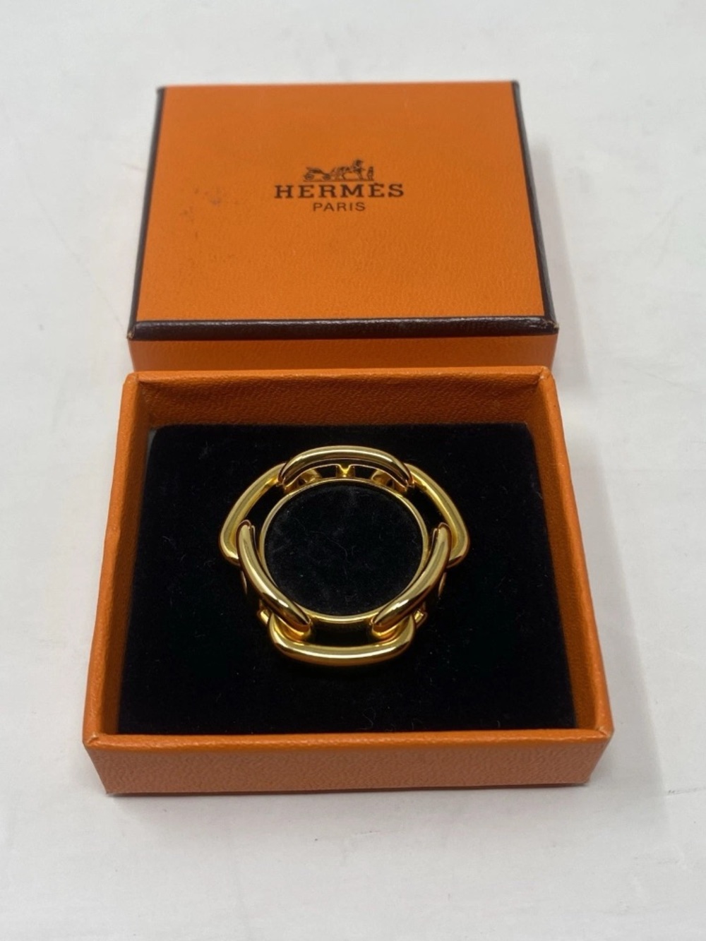 Hermes Chaine d Ancre Gold Scarf Ring